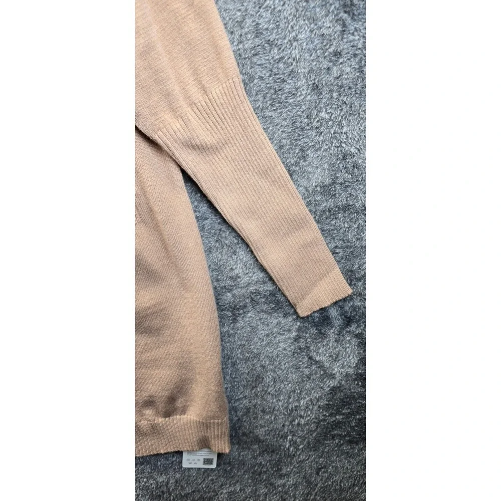 Yesfashion Open Front Cardigan Women Large Tan Beige New Longline Ribbed Pocket‎